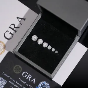 Six pierres de moissanite de tailles différentes dans un coffret avec certificat GRA