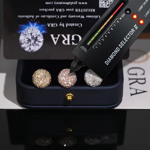 Orecchini a perno in moissanite argento S925 con certificato GRA e tester per diamanti