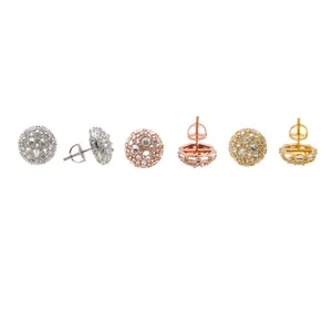 Eleganti orecchini in argento S925 con moissanite in argento, oro e oro rosa