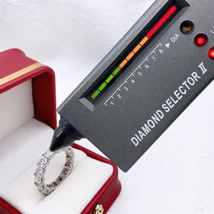 Professional hardness test on a 4.0mm round Moissanite 925 silver eternity ring