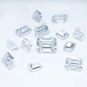 Pietre di moissanite a taglio smeraldo di alta qualità con eccezionale brillantezza