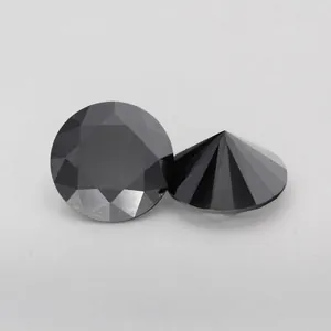 Moissanite noire en vrac de taille ronde brillante pour la joaillerie sur mesure