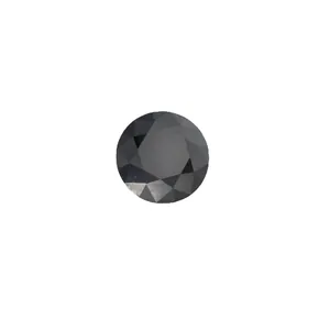 Gemme de moissanite noire taille brillant ronde pour la création de bijoux personnalisés