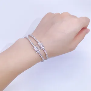 925 Sterling Silver Moissanite Tennis Bracelet Single Row Hip Hop Jewelry For Women Men Gold Rose Gold Plated GRA Certified