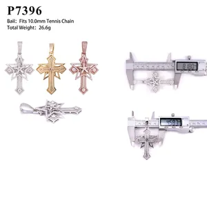 Διαστάσεις του σταυρού Moissanite από ασήμι S925 για αλυσίδα τένις με αστέρι