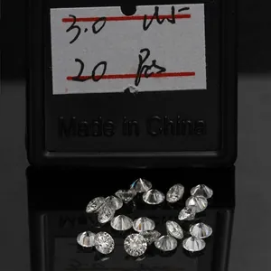 Round D color moissanite loose stones featuring premium 3EX hearts and arrows cut grade
