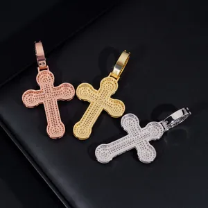 S925 Silber Moissanit Kreuzanhänger in Roségold, Gold und Silber Ausführungen