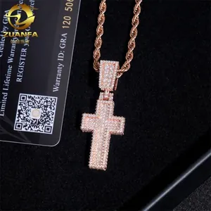GRA 925 Sterling Silver Moissanite Cross Pendant For Men Women Hip Hop Full Iced Out Jewelry Pendant Only Without Chain