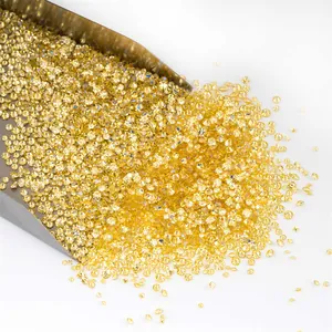 Detaillierte Makroansicht funkelnder goldgelber Moissanit-Steine für Schmuckstuecke