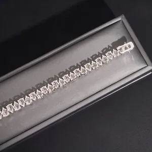 Bracelet de tennis élégant en argent sterling 925 avec moissanite taille poire en boîte