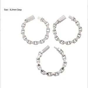 Hip-Hop S925 Sterling Silber Moissanit 8,2 mm 8-förmiges kubanisches Gliederarmband