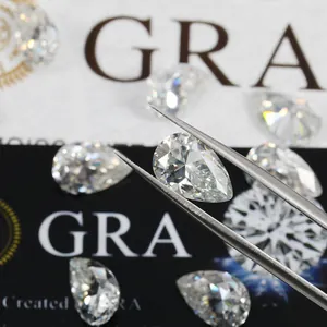 Hoge kwaliteit peervormige moissanite losse steen in DF-kleur met GRA-certificaat