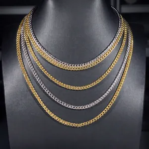 Hip Hop Homme Collier Chaîne Corde Acier Inoxydable Fermoir Argent Sterling 925 Moissanite Bijoux Iced Out GRA Unisexe