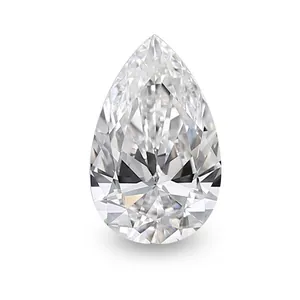 Pierre précieuse moissanite couleur GH taillée en poire brillante pour bijoux sur mesure