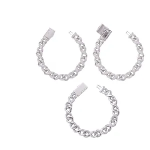 10mm 925 sterling silver infinity link bracelet set with moissanite for hip-hop style