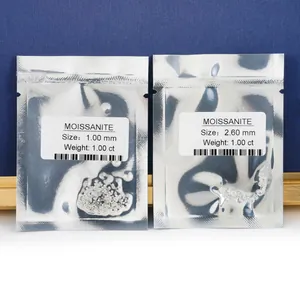 Premium D color loose moissanite stones in 1.00mm and 2.60mm sizes for jewelry inlay