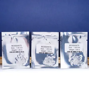 1.00mm D color moissanite melee stones in 1.00ct vacuum sealed packaging bags for jewelry