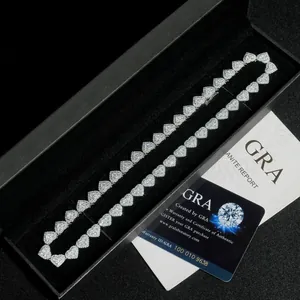 Κολιέ moissanite 8mm σε σχήμα καρδιάς από ασήμι 925 συμπεριλαμβανομένου πιστοποιητικού GRA