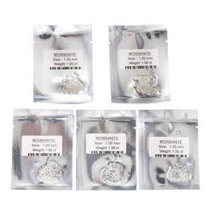 Five packs of 1.00mm D color loose moissanite stones for jewelry making, 1.00ct each