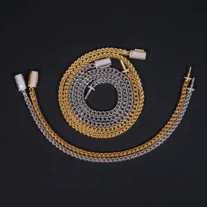 Vue macro détaillée de chaînes corde en acier inoxydable 4mm avec fermoirs en argent S925