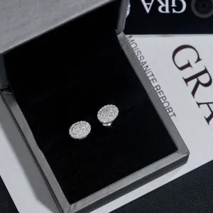 Elegantes pendientes de moissanita en plata de ley 925 con caja de regalo de lujo