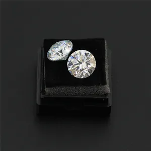 Detailed macro view of D color Hearts and Arrows Moissanite loose gemstones
