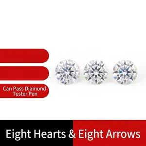 D Color Hearts And Arrows Moissanite Loose Stone Round Brilliant Cut VVS1 Clarity Gemstone For Jewelry Inlay Accessories