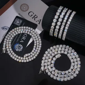 Luxuriöse 8,0 mm Moissanit Tennis-Kette aus S925 Sterlingsilber mit GRA Zertifikat