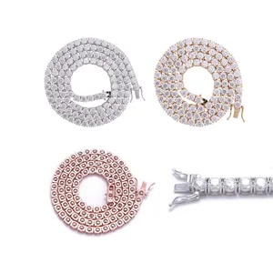 Hochwertige S925 Sterlingsilber 8mm Moissanit Tenniskette in Silber, Gold und Roségold