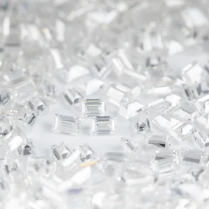 Piedras sueltas de moissanita de alta calidad corte esmeralda color DF para joyas