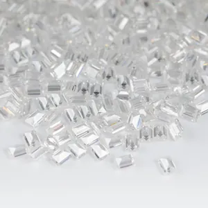 Piedras de moissanita de corte esmeralda de alta calidad en color DF para sus joyas