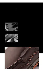 Detailed close-up of handcrafted brown leather men's loafers with contrast stitching.