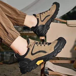 Robuste Herren-Outdoor-Arbeitsschuhe mit rutschfester Sohle und hochwertigem Leder-Obermaterial