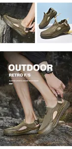 Vista dettagliata delle scarpe outdoor in mesh traspirante da uomo