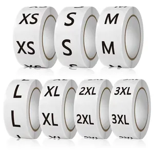 500 Pcs Clothing Size Sticker Labels Round Self Adhesive XS S M L XL 2XL 3XL Clothing T-Shirt Skirt Retail Size Identification Stickers