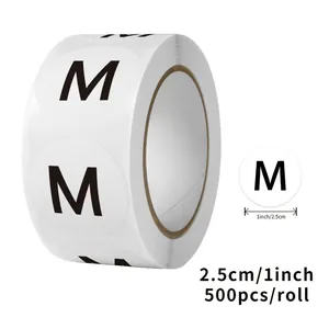 500 pieces 1 inch round adhesive clothing size labels size M for retail apparel