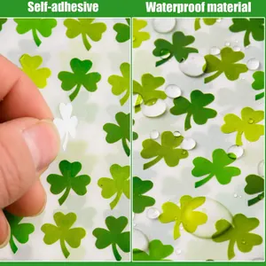 Detalle de pegatinas de trébol impermeables y autoadhesivas para manualidades y decoración