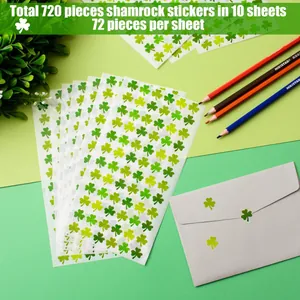720 pegatinas de trébol verde para scrapbooking DIY, decoración y manualidades creativas
