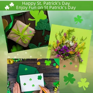 Pegatinas decorativas de trébol verde para regalos y manualidades de San Patricio