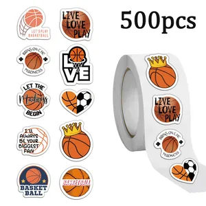 500pcs assorted cartoon basketball stickers for DIY water bottles and laptop decoration.