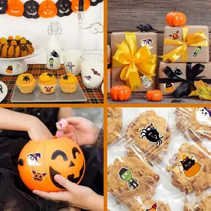 Leuke Halloween stickers met pompoen, spook en vleermuis voor feestelijke DIY-decoratie