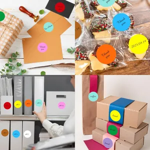 Etichette adesive rotonde colorate multiuso per sigillare regali e organizzare ufficio