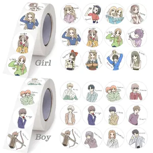 Detailed view of 12 zodiac sign stickers for girls and boys in cute cartoon style
