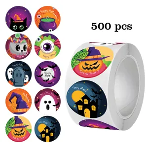 Set of 500 pcs 1 inch Halloween cartoon self-adhesive stickers for DIY party decoration