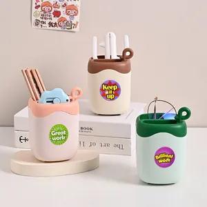 Set of reward stickers for kids with motivational quotes on desk organizers
