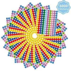 Detailed display of 6000 colorful smiley face stickers for kids rewards and crafts