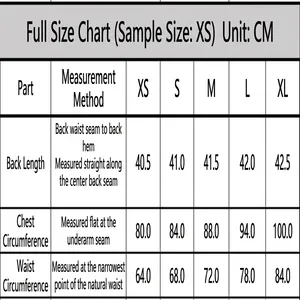 Guide des tailles détaillé pour robe bustier en satin avec mesures dos, poitrine et taille en cm