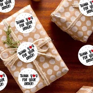 Round Thank You For Your Order stickers for gift packaging sealing and parcel decoration