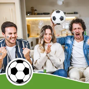 Classic black and white soccer ball stickers for sports themed party decorations