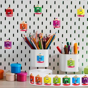 Vue détaillée de 500 autocollants de crayon colorés pour récompenses d'enseignants DIY
